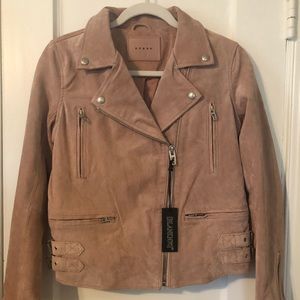 Blank NYC Anthropologie Pink Nude Suede Jacket